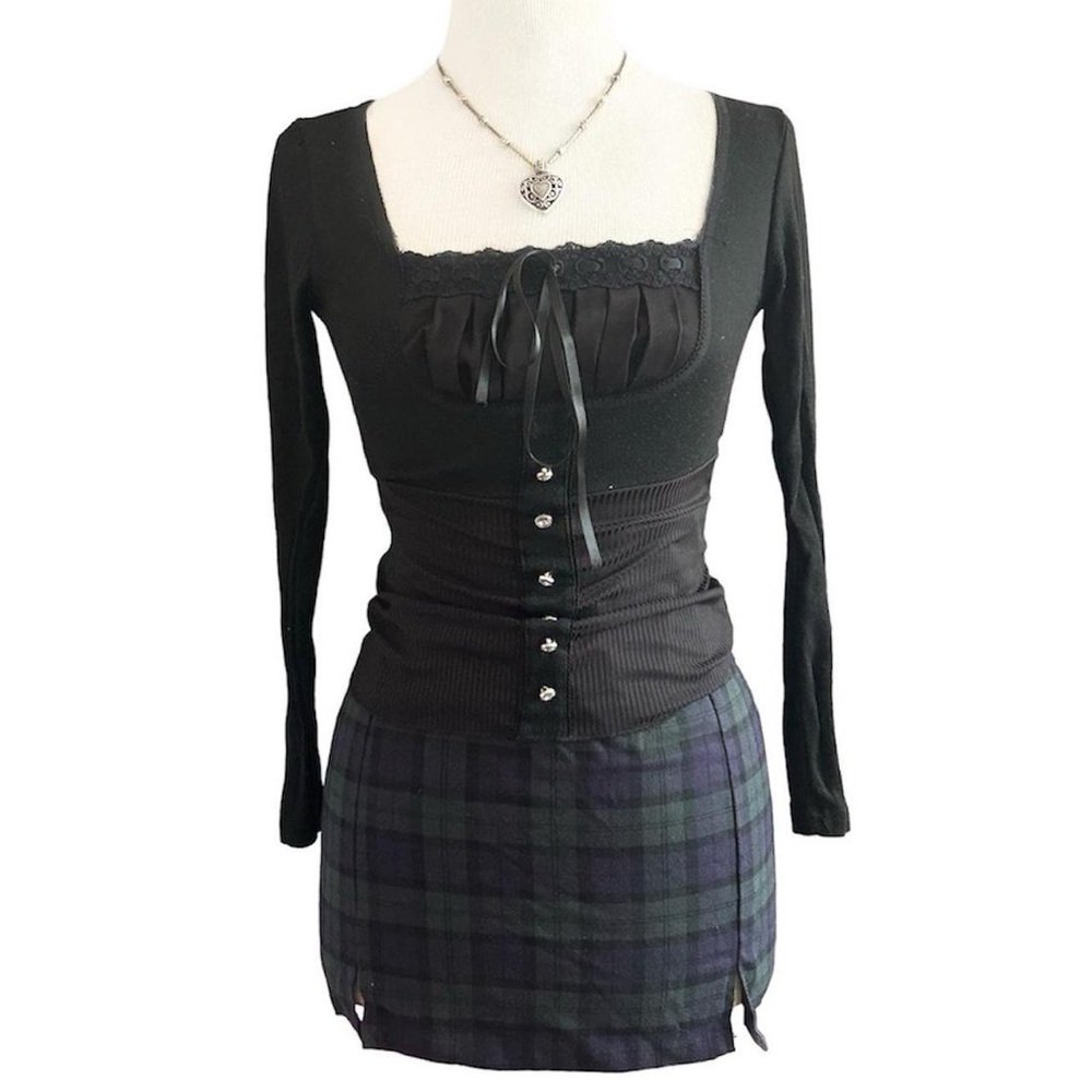 tartan plaid blue and green pencil skirt
brand: brandy melville
size: one size